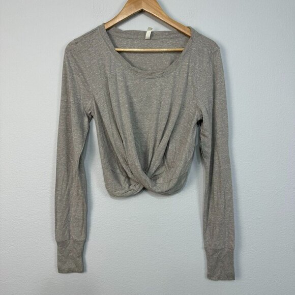 Free People Movement Undertow Long Sleeve Cropped Top Heather Grey Size M - Picture 3 of 16